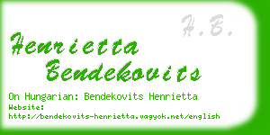 henrietta bendekovits business card